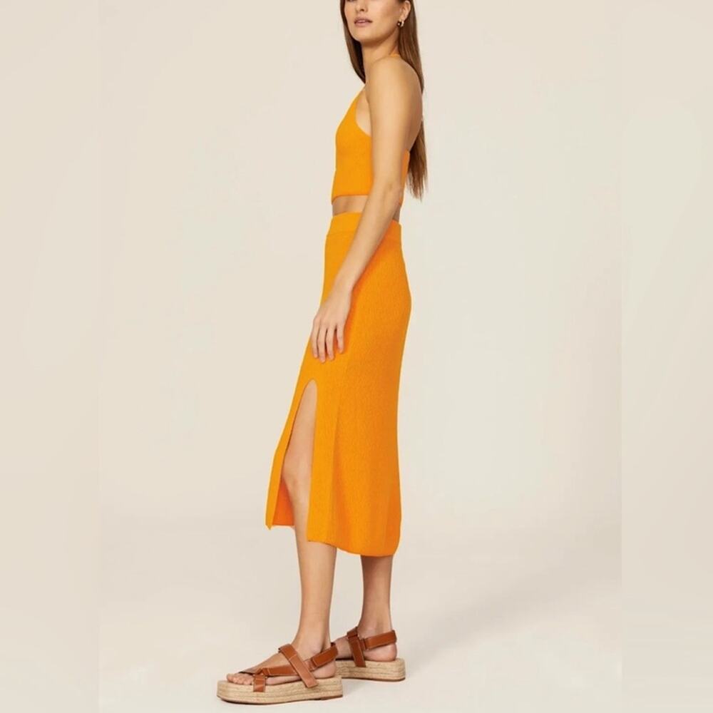 Rag & Bone Women's Soleil Deep Yellow Knit Midi Skirt Size Medium - Picture 11 of 13